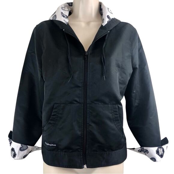 Disney Parks Authentic Lined MM28 Full Zip Hooded Black Outdoor Rain Jacket - Picture 15 of 16